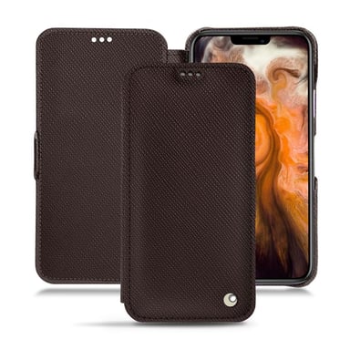 Housse cuir Apple iPhone 11 Pro Max -  - Marron envoûtant ( Pantone #4e3629 ) - Cuir saffiano