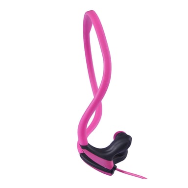 WE Écouteurs Sport Filaire avec Micro Bouton ON/OFF, ecouteur Intra-Auriculaire Légers avec microphone, Arceau Tour de Cou, Parfait pour Running Jogging Gym - Rose
