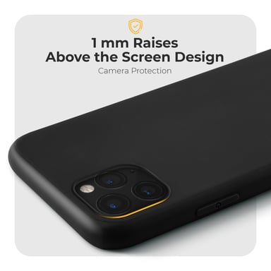Moozy Custodia in silicone della serie Minimalist per iPhone 11 Pro, nero - Sottile e flessibile con finitura opaca in TPU