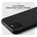 Moozy Custodia in silicone della serie Minimalist per iPhone 11 Pro, nero - Sottile e flessibile con finitura opaca in TPU