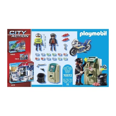 PLAYMOBIL - 70572 - Police Policier avec moto et voleur