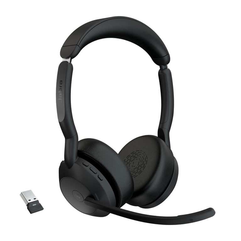 Jabra Evolve2 55 Casque Sans fil Arceau Bureau/Centre d'appels USB Type-C Bluetooth Socle de chargement - Neuf