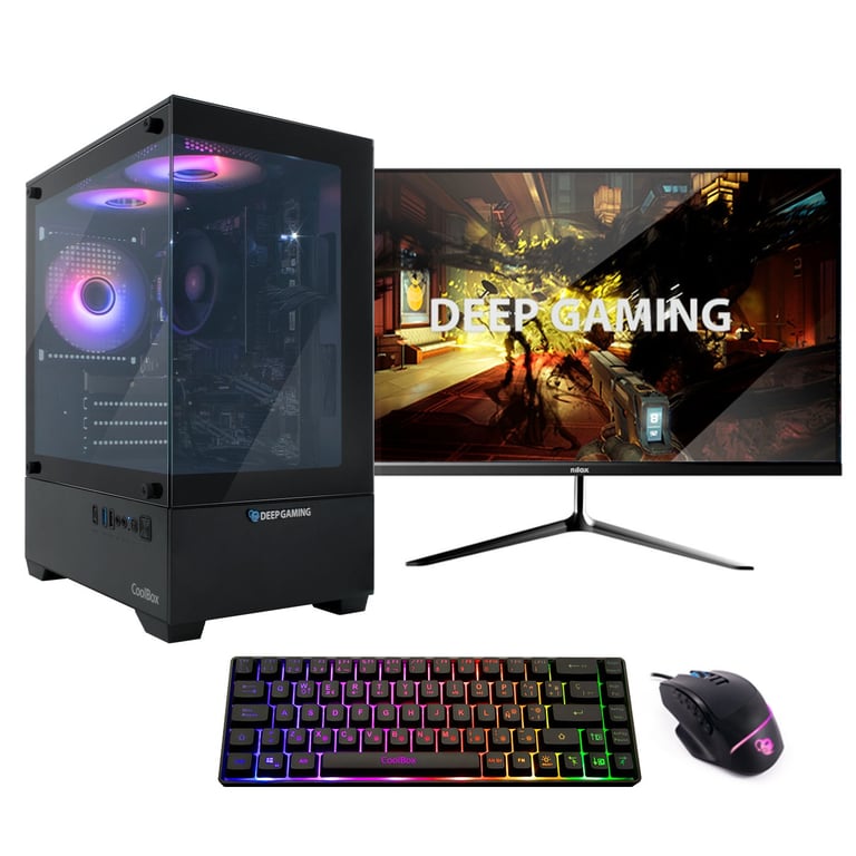 PC Gamer Complet DeepGaming Nexus AMD Ryzen 5 AMD Vega 7 RAM SSD .2 Windows 11 Pro WiFi Écran 24 FullHD 120Hz + Accessoires Neuf - vue 1