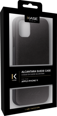 Coque en Suéde Alcantara pour Apple iPhone 11, Noir Minuit