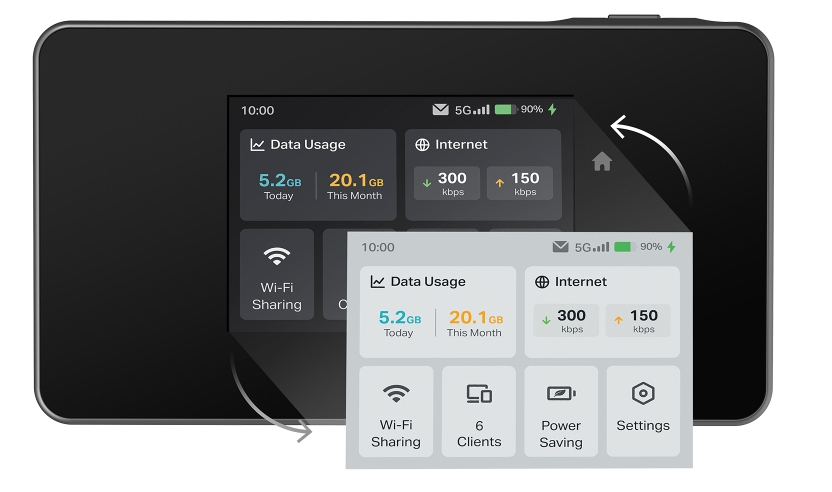 TP Link M8550 V1 Point d'accès mobile 5G LTE Advanced 3.4 Gbits/ Wi Fi 5 Wi Fi 6E - vue 4