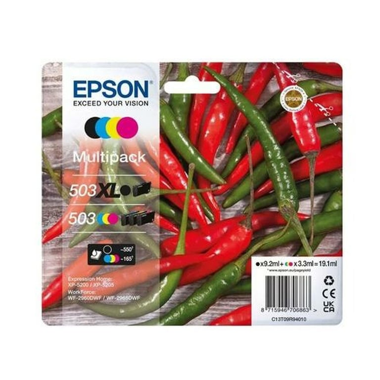 Pack De 4 Cartouches D'origine Epson 503Xl Bk 503 C+M+Y - C13T09R94010 [Pag-550] [Ml-9] - Neuf