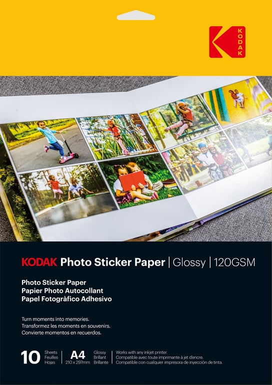 KODAK Photo Sticker Paper - Pack de 10 feuilles de papier photo