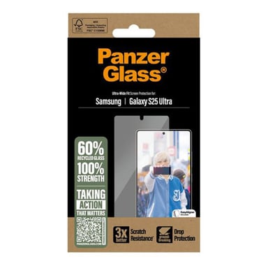 PanzerGlass ® Screen Protector Samsung Galaxy S25 Ultra | Ultra-Wide Fit Protector de pantalla 1 pieza(s)