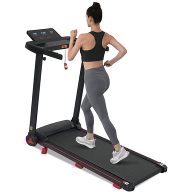 Cinta de correr plegable con inclinación del 8%, motor de 3.0 HP, 14 km/h, Bluetooth y 12 programas