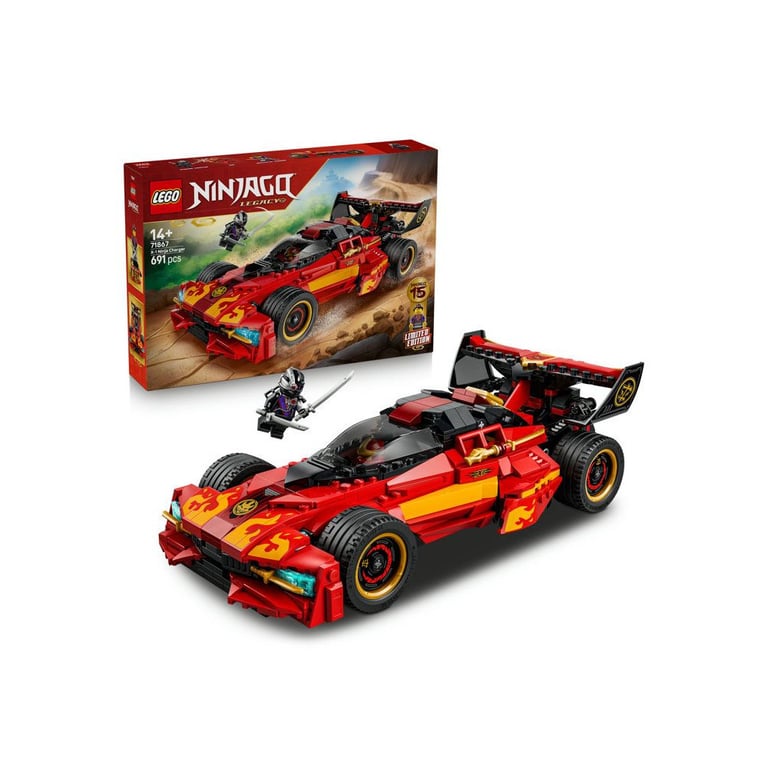 LEGO NINJAGO Ninja X-1 Charger 15e anniversaire 2-en-1 71867 Véhicule rouge et noir - Neuf