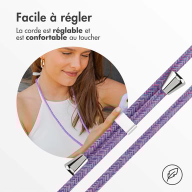 imoshion Coque en silicone avec cordon pour Apple iPhone 14 - Violet