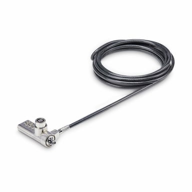StarTech.com Lote de 10 Candados de Doble Acceso para Ordenador Portátil, Cable de Seguridad de 2m con Llave y Combinación para Dispositivos K-Slot, Cable Antirrobo de Acero para PC Portátil