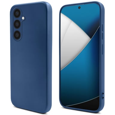 Mode de vie Moozy. Coque en silicone pour Samsung A54 5G, bleu nuit – Coque légère en silicone liquide avec finition mate et doublure en microfibre douce, coque en silicone de qualité supérieure