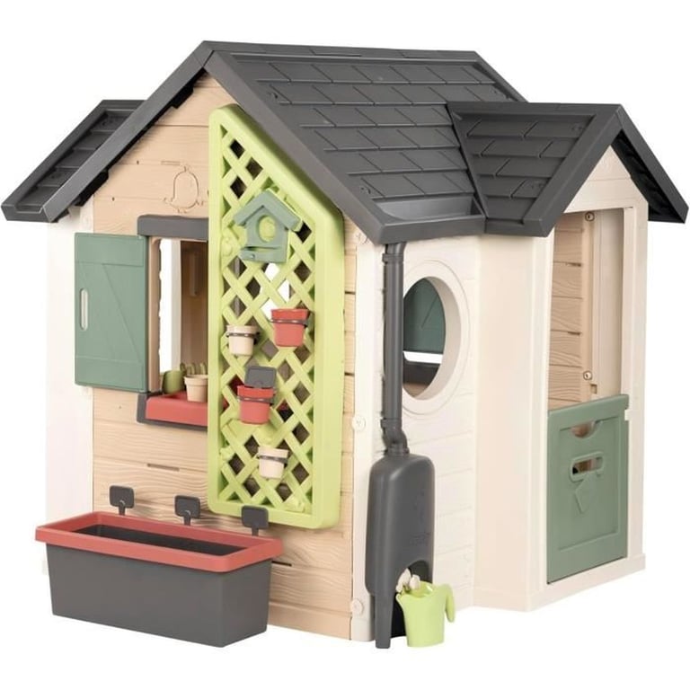 Smoby Life Garden House Maison thème Jardinage Jardinière Treillis Mangeoire à Oiseaux Récupérateur d'eau Matière Recyclée A Partir de Fabrication Française - vue 4