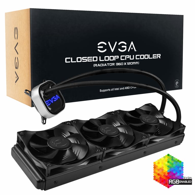 EVGA 360MM CPU CLC COOLER Processeur Refroidisseur de liquide tout en un 12 cm Neuf