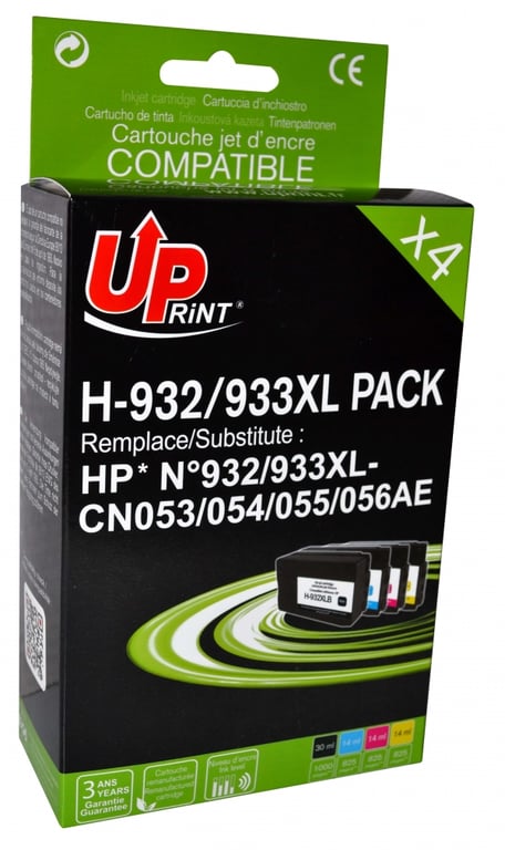 Pack UPrint compatible HP 932XL & 933XL 4 cartouches Neuf