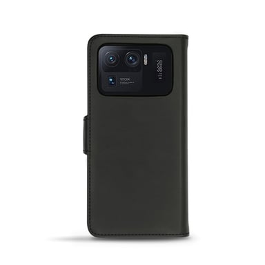 Xiaomi Mi 11 Ultra funda de piel - Solapa billetera - Negro - Piel lisa