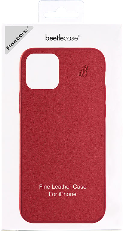 Coque en Cuir pour iPhone 12 / 12 Pro Rouge Beetlecase