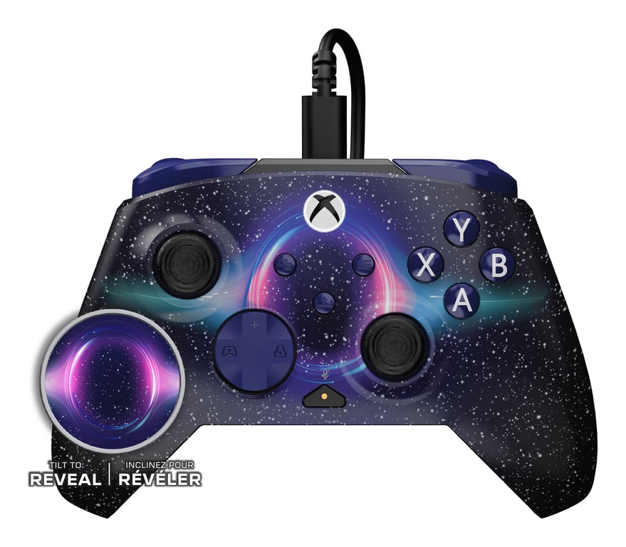 Turtle Beach Rematch Advanced Dark Cosmos Manette de jeu filaire - Licence Xbox Series XS, Xbox One et PC avec Lenticulaire, multi-design, Boutons Programmables, Gâchettes et commandes audio - Neuf