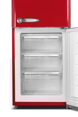 Schneider SCCB250V-RE - Réfrigérateur combiné 249L Vintage Rouge