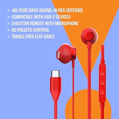 JBL Tune 305C Casque Avec fil Ecouteurs Appels/Musique USB Type-C Blanc - Neuf Blanc - vue 3