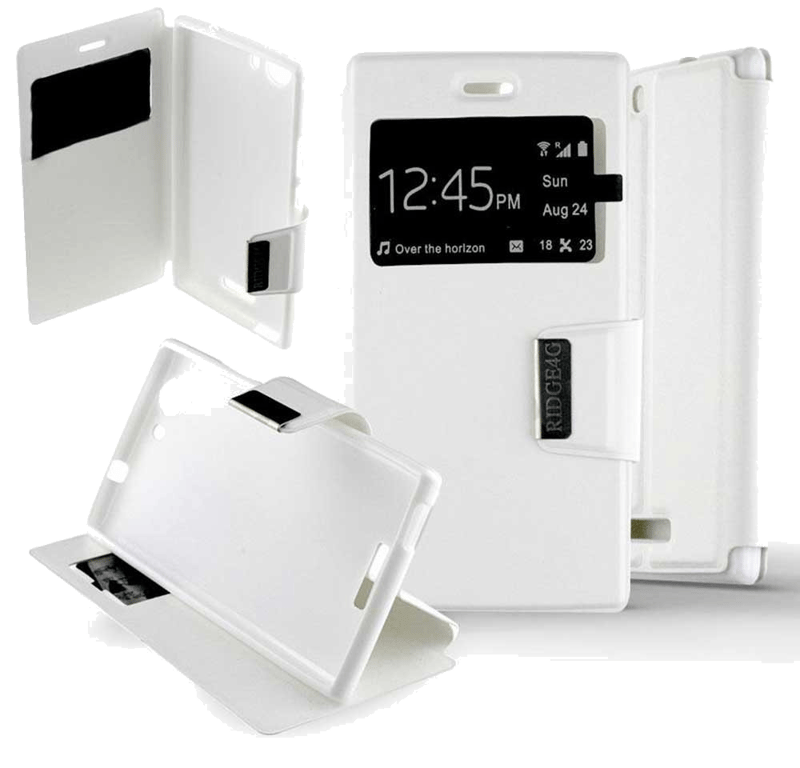 Etui Folio compatible Blanc Wiko Ridge 4G