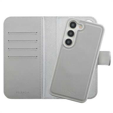 Selencia Étui portefeuille amovible Olyn avec MagSafe pour Samsung Galaxy S23 - Gris