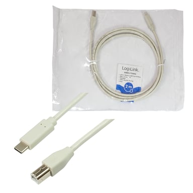 LogiLink CU0161 câble USB USB 2.0 2 m USB C USB B Gris