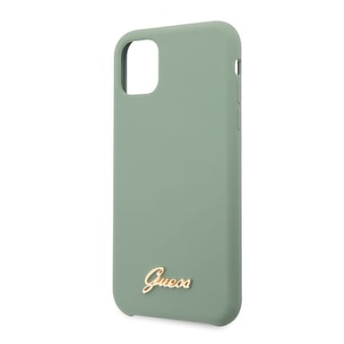 Custodia Guess per iPhone 11 Pro Max in silicone Logo Oro Vintage