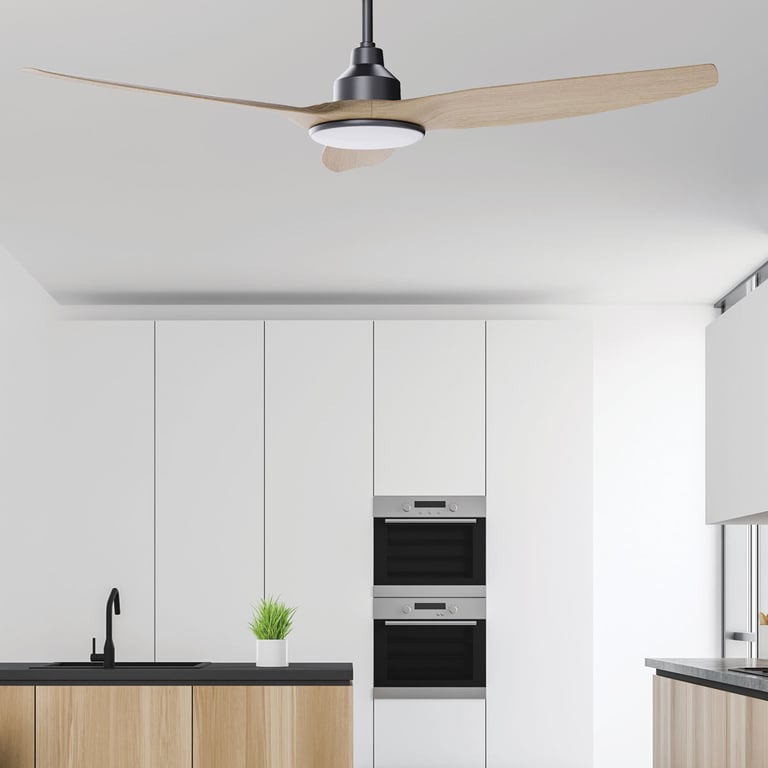 Fanelite Ventilateur de plafond 132 cm et ABS imitation bois FANDC52LN BKC Moteur DC LED dimmable 3 couleurs 3 pales Silencieux Neuf - vue 3