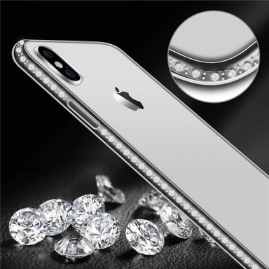 Pack Protection pour IPHONE Xr APPLE (Coque Silicone Diamants + Film Verre Trempe)