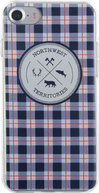 Coque souple bleue motifs à carreaux North West pour iPhone SE (2020)/8/7