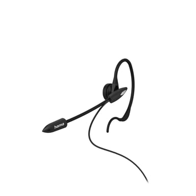 Hama 00201156 écouteur/casque Avec fil Crochets auriculaires Noir, Argent