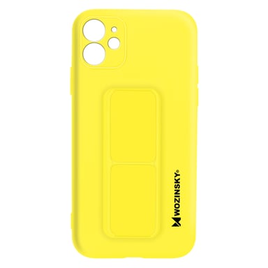 Coque iPhone 12 Silicone Support Magnétique Pliable Wozinsky jaune
