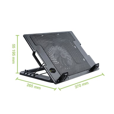 Techly ICOOL-CP12TY sistema de refrigeración para ordenadores portátiles 43,9 cm (17,3'') 1400 rpm Negro