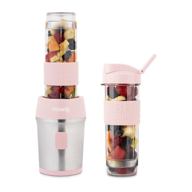Mini Blender H.Koenig SMOO9 – 300W, 570mL, 4 Lames Inox, 2 Gourdes Incluses - vue 8