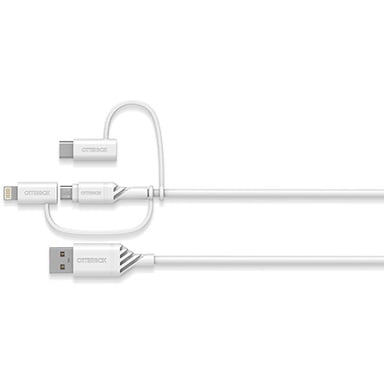 OtterBox 3in1 USBA-Micro/Lightning/USBC cable, Cloud Dream White