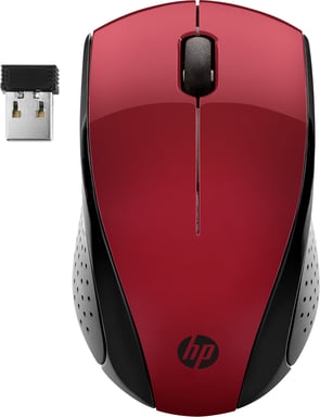 Ratón inalámbrico HP 220 Rojo Resolución del sensor 1300 dpi 2,4 Ghz conexión 3 botones, duración de la batería hasta 15 meses en uso diario 7KX10AA