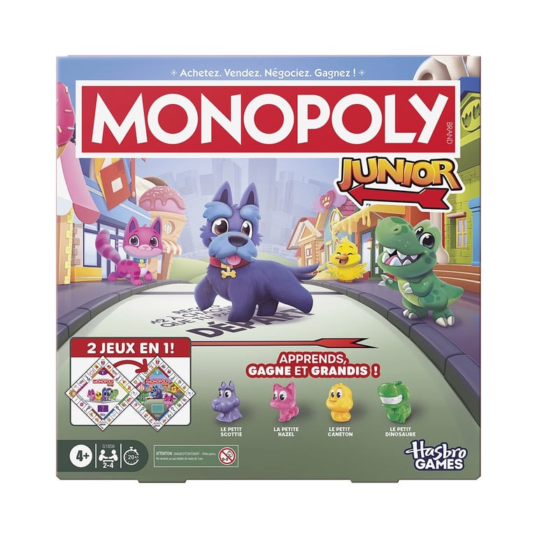 Jeu De Plateau Monopoly Junior 2 En 1 Hasbro HAOG1856101 – Réversible Pour Enfants - vue 5