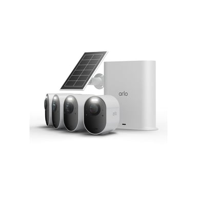 ARLO Ultra 3 Kit 4 Caméras 4K WiFi avec Panneau Solaire Hub IP65 Blanc