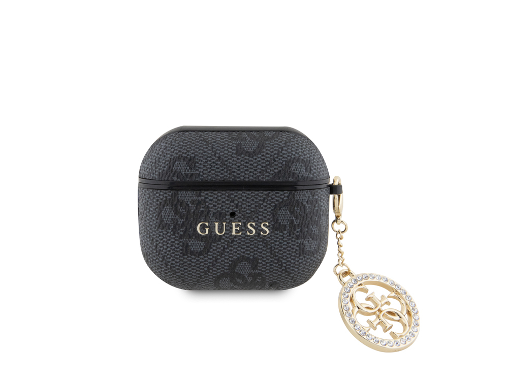 Coque pour Airpods 3 4G Script avec Charm Scintillant Ornée de Strass Noir - Neuf