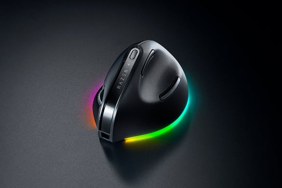Razer Pro Click V2 Vertical ratón Universal mano derecha RF Wireless + Bluetooth + USB Type-C Óptico 30000 DPI