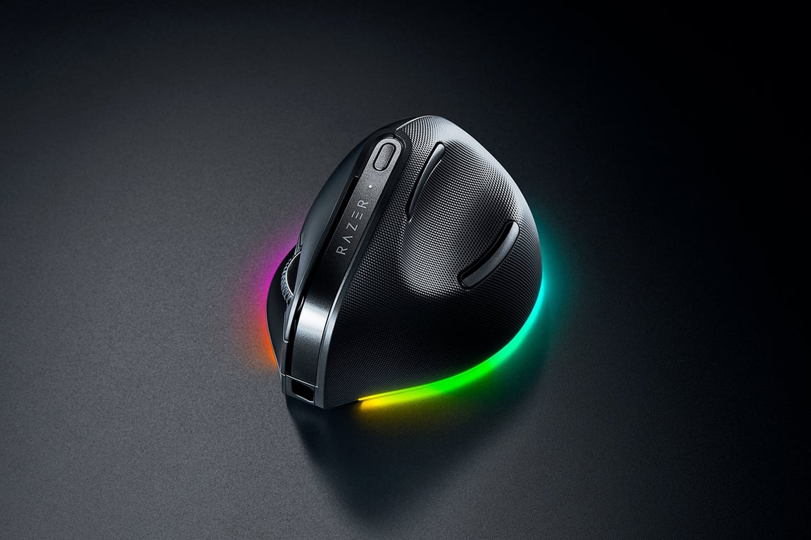 Razer Pro Click V2 Vertical souris Universel Droitier RF Wireless + Bluetooth + USB Type-C Optique 30000 DPI - Neuf