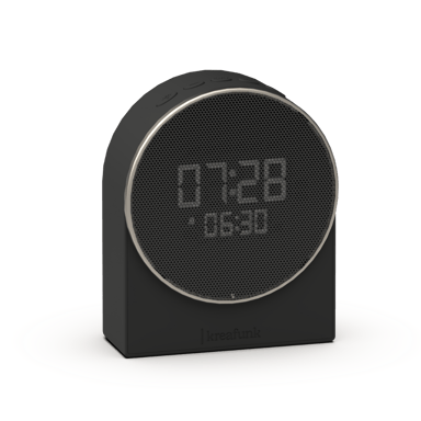 KREAFUNK Ivy Réveil Lumineux Bluetooth – Enceinte 3W, autonomie 30 jours, lumière de réveil progressive, design minimaliste -Noir