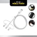 OtterBox 3in1 USBA-Micro/Lightning/USBC cable, Cloud Dream White