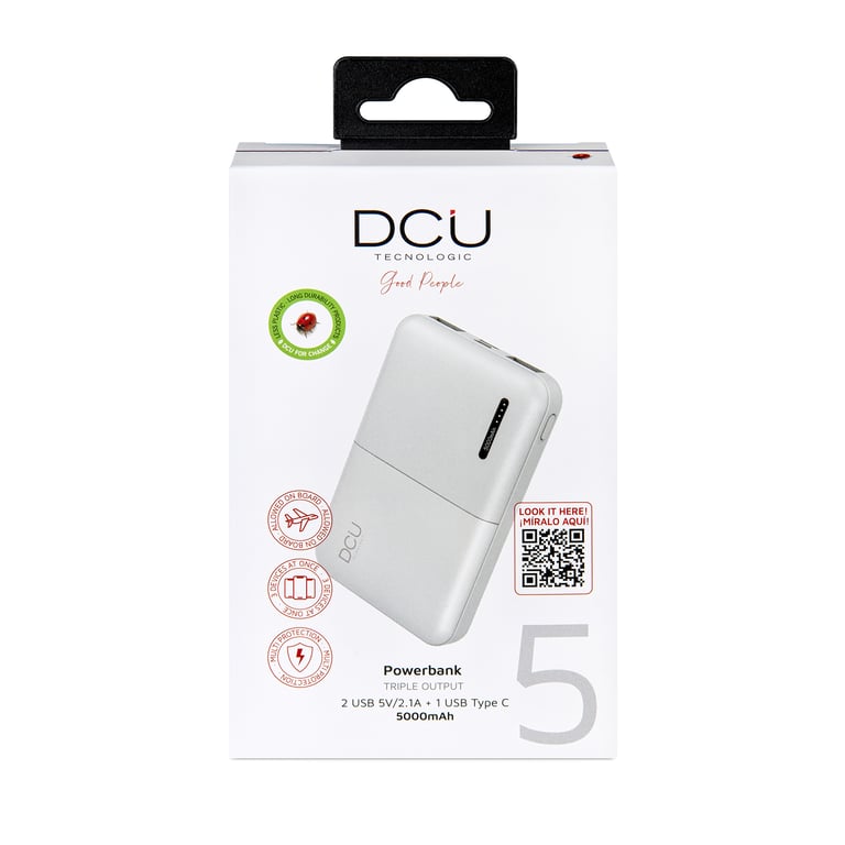 DCU Advance Tecnologic 34155002 banque d'alimentation électrique Lithium 5000 mAh Blanc - Neuf