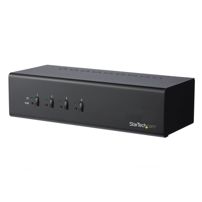 StarTech.com KVM switch écran clavier USB  à 4 ports Dual Link DVI avec hub USB 3.0 Commutateur KVM DVI conforme aux exigences TAA Commutateur écran clavier audioUSB de bureau... - vue 2