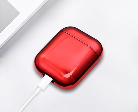 Coque Effet Metal pour AirPods APPLE Boitier de Charge Brillant Design Housse Protection