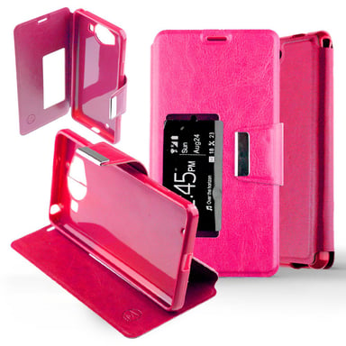 Etui Folio compatible Rose Fushia Nokia Lumia 950