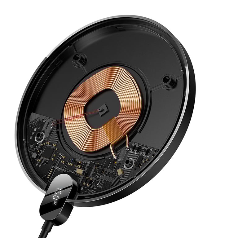 Baseus CCED000001 cargador de dispositivo móvil Auriculares, Smartphone Negro USB Cargador inalámbrico Interior